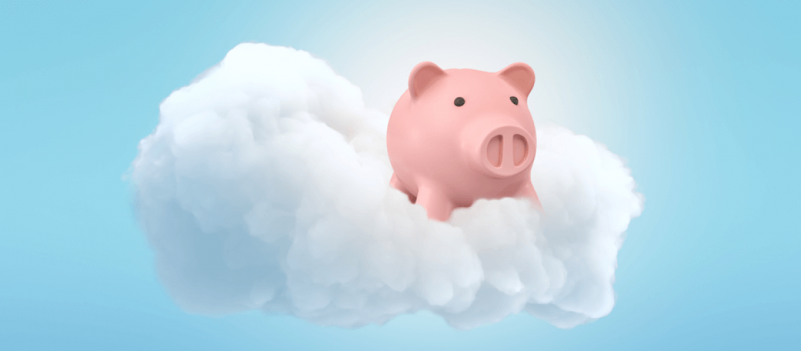 Cloud Accounting - piggy bank in the clouds